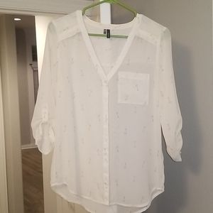 Sheer Button Up Blouse